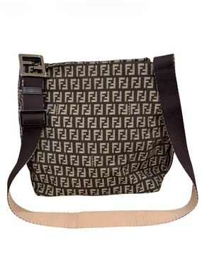 Fendi Brown Monogram Messenger Bag Unisex Crossbody